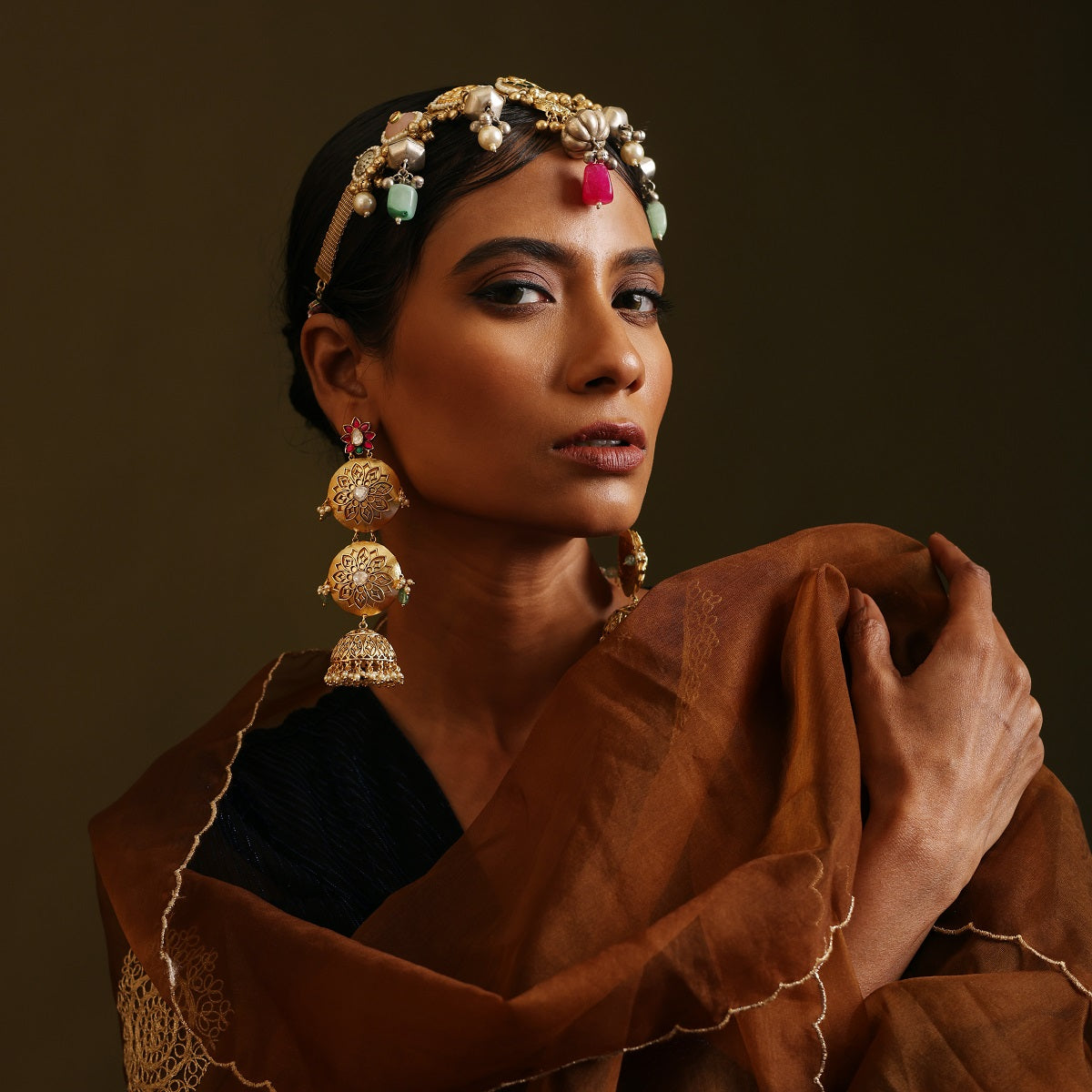 Layered Lotus Jhumkas