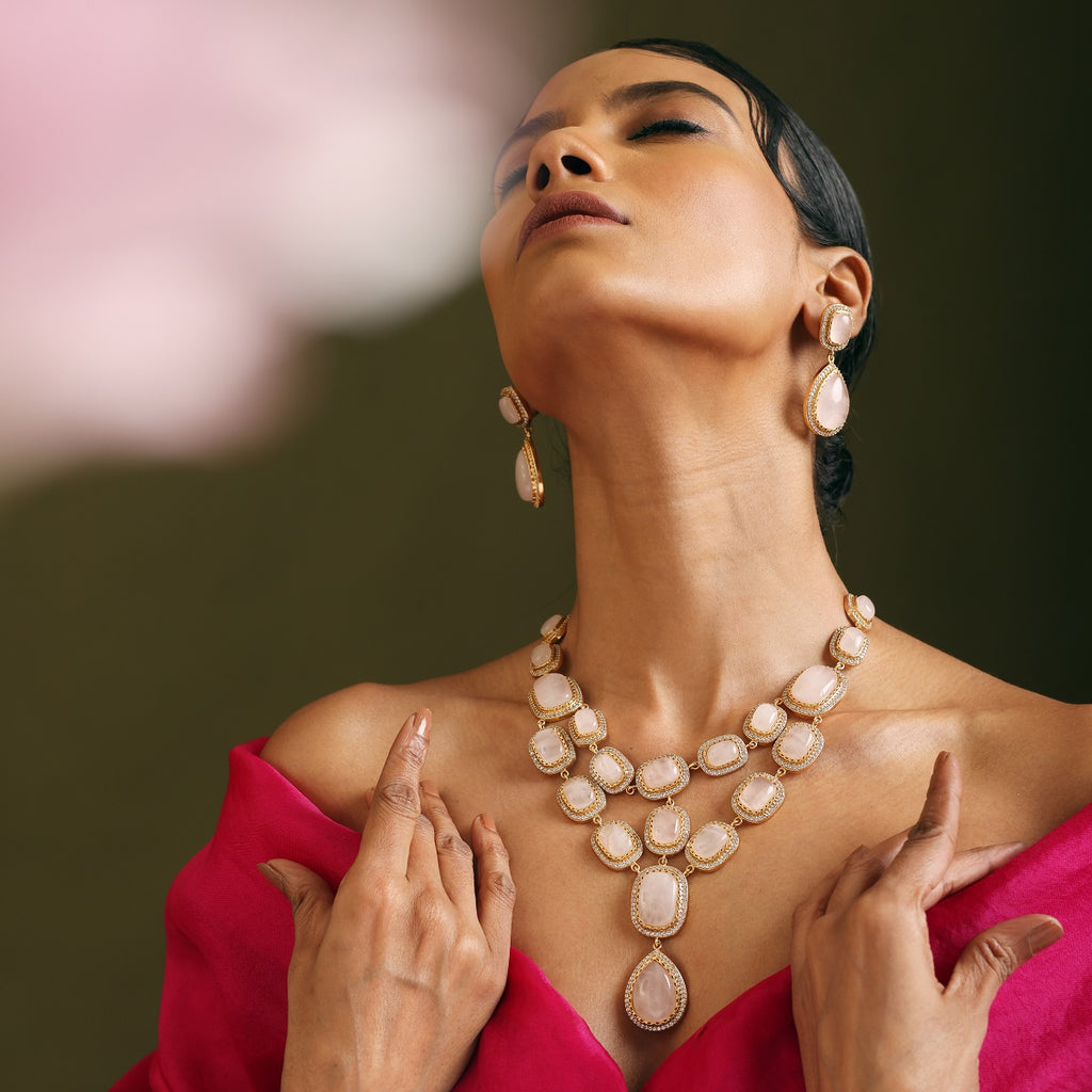 Rose Pink Layered Stone Set