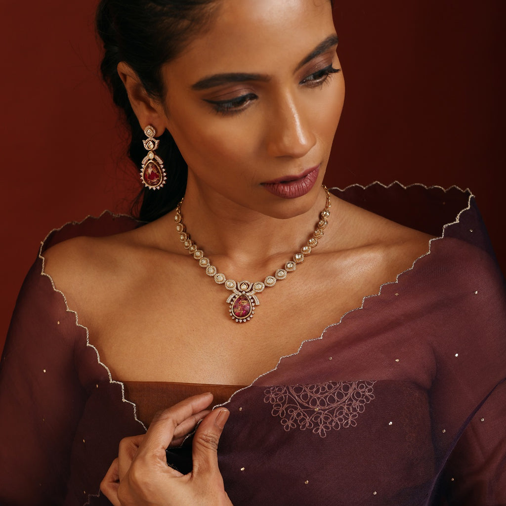 Wine Blossom Stone Set