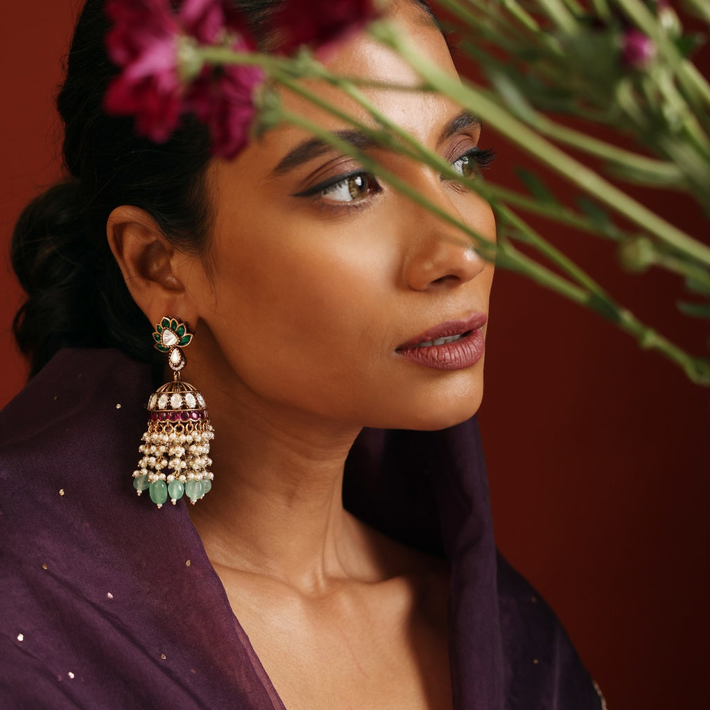 Multicoloured Pearl Jhumka