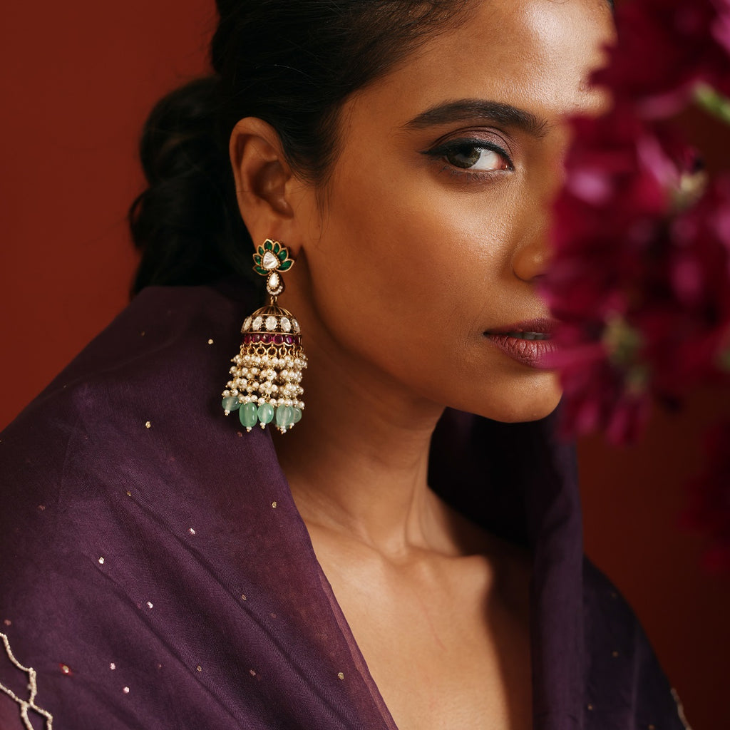 Multicoloured Pearl Jhumka