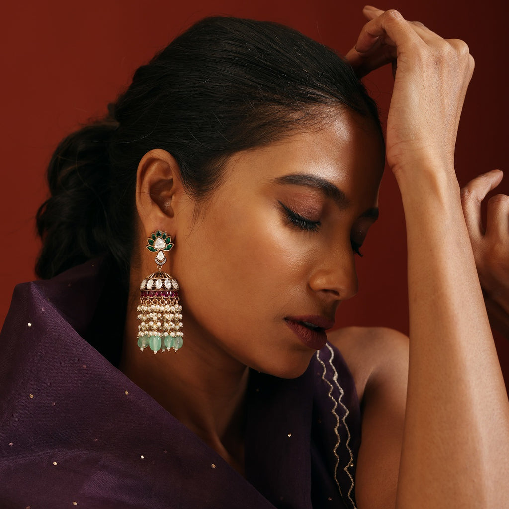 Multicoloured Pearl Jhumka