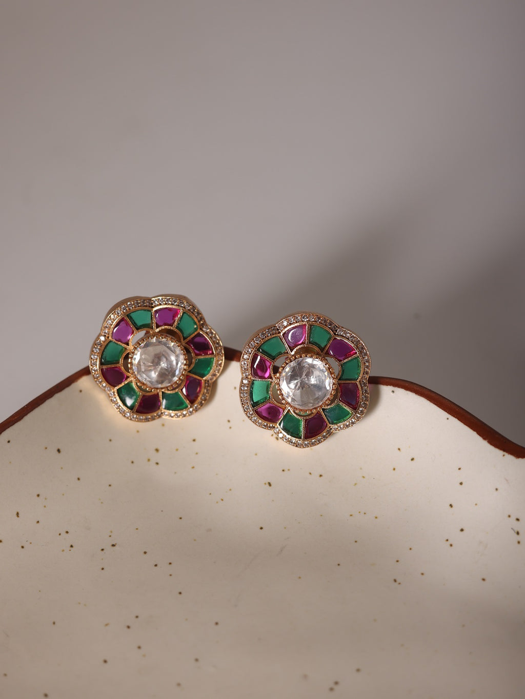 Petal Gem Stud Earrings