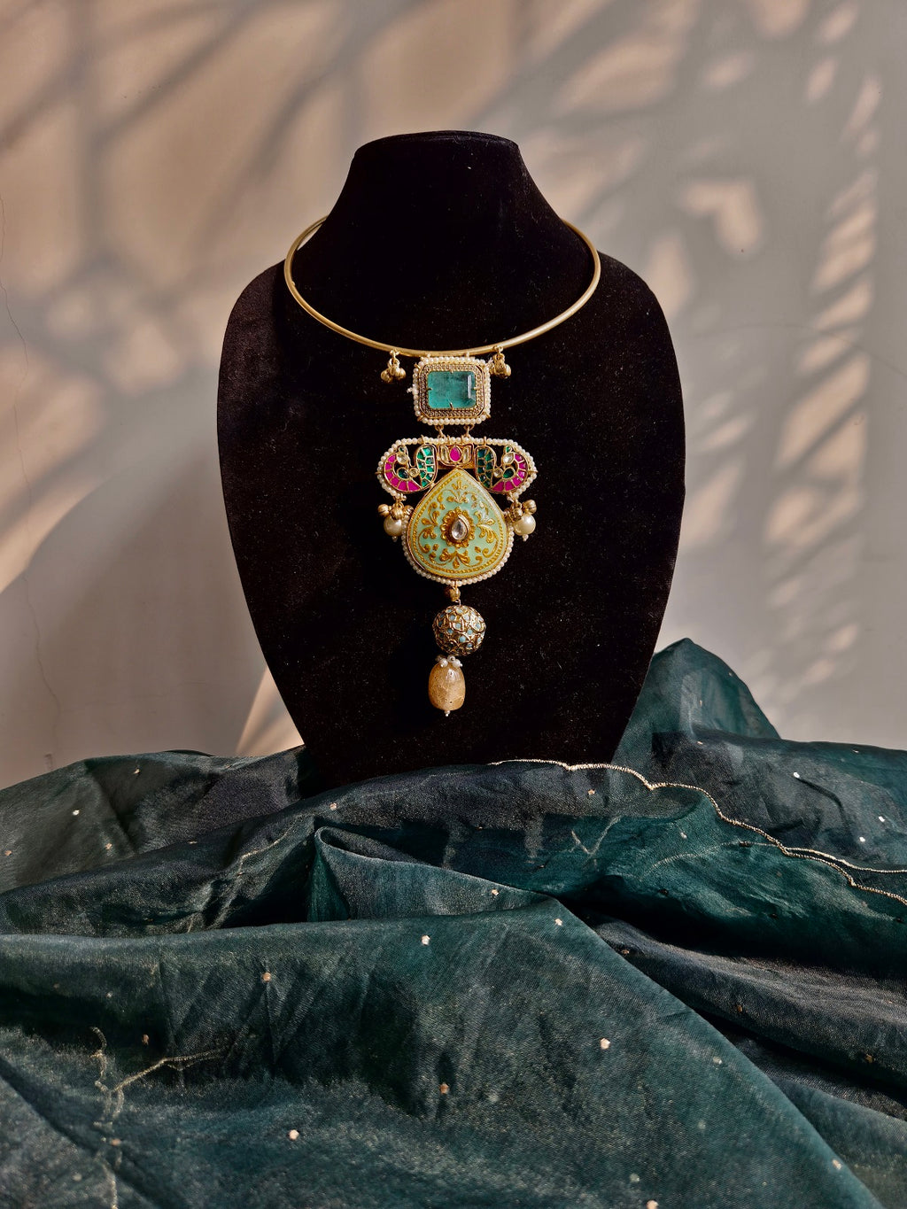 Multicoloured Meenakari Pendant Hasli