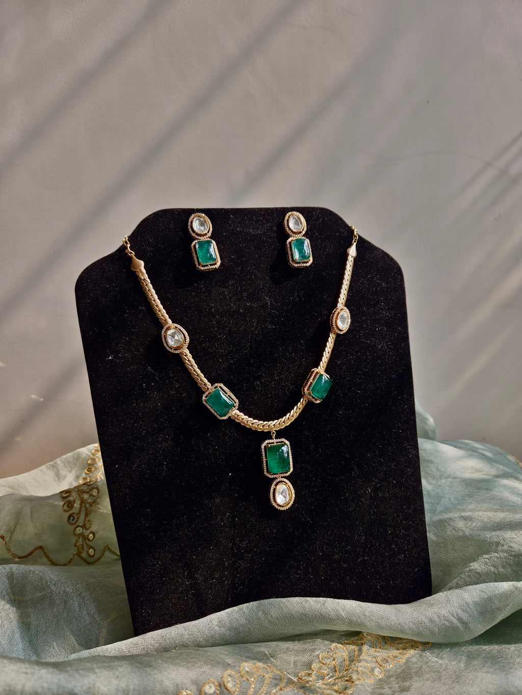 Emerald Rope Chain Set