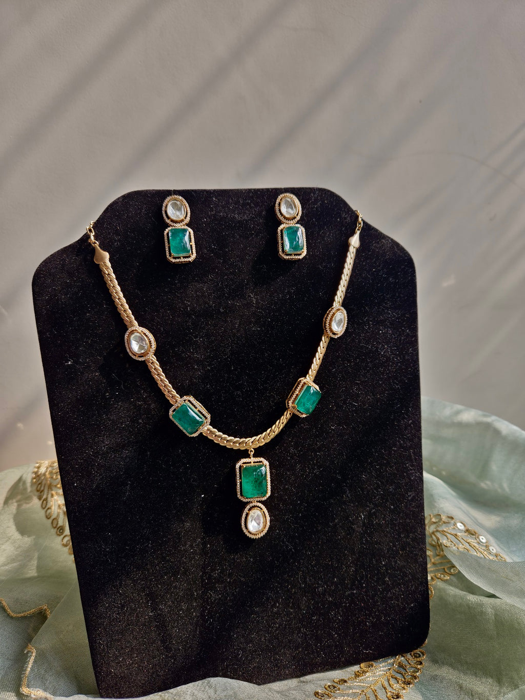 Emerald Rope Chain Set