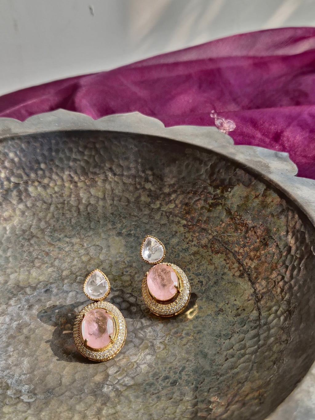 Pink Stone Earrings